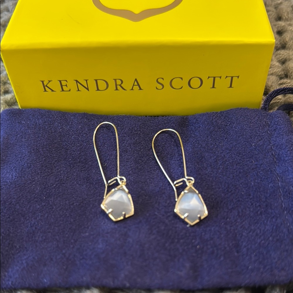Kendra Scott Carrine Gold and Slate Drop Earrings